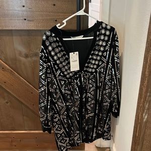 Zara black sparkly dress with tags size medium